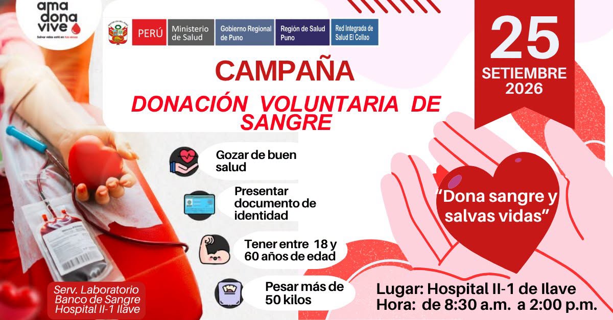 CAMPAÑA DE DONACIÓN VOLUNTARIA DE SANGRE.